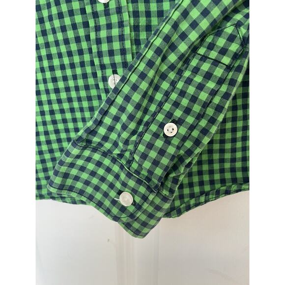 Abercrombie & Fitch Shirt Boys Size Small Plaid Button Down Gingham Green Blue - Picture 4 of 6